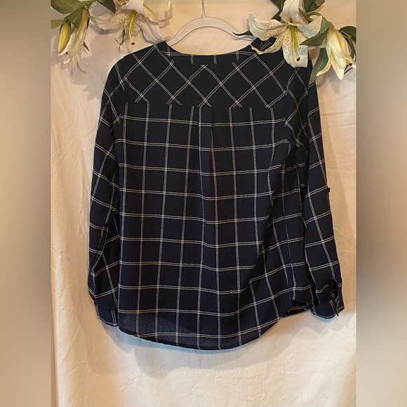 Skies are Blue. Size S. Navy with cream box stripes. - Picture 2 of 5